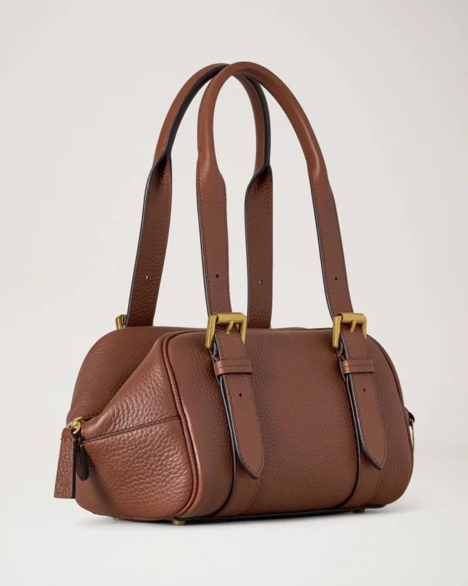 Kleine Boston-Tasche aus hellem Eichenholz mit Heavy Grain-Narbung – Geschenke Kleine Boston-Tasche aus hellem Eichenholz mit Heavy Grain-Narbung – Geschenke