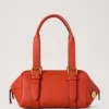 Kleine Boston-Tasche in Korallenrot und Orange, Heavy Grain – die Auswahl für festliche Anlässe Kleine Boston-Tasche in Korallenrot und Orange, Heavy Grain – die Auswahl für festliche Anlässe