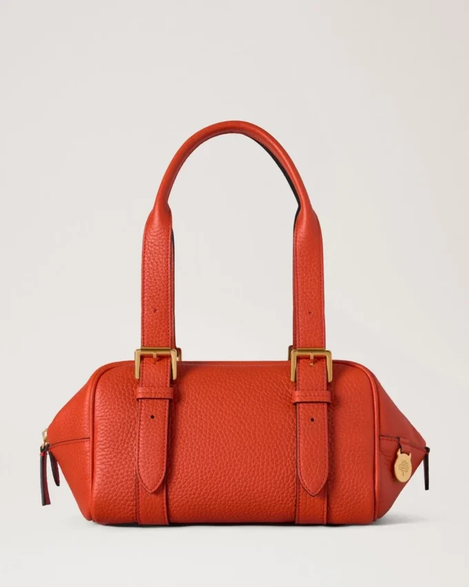 Kleine Boston-Tasche in Korallenrot und Orange, Heavy Grain – die Auswahl für festliche Anlässe Kleine Boston-Tasche in Korallenrot und Orange, Heavy Grain – die Auswahl für festliche Anlässe