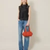 Kleine Boston-Tasche in Korallenrot und Orange, Heavy Grain – die Auswahl für festliche Anlässe Kleine Boston-Tasche in Korallenrot und Orange, Heavy Grain – die Auswahl für festliche Anlässe