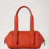 Kleine Boston-Tasche in Korallenrot und Orange, Heavy Grain – die Auswahl für festliche Anlässe Kleine Boston-Tasche in Korallenrot und Orange, Heavy Grain – die Auswahl für festliche Anlässe