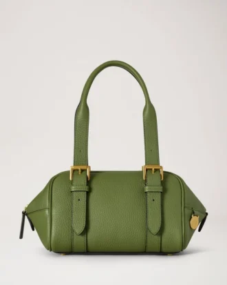 Kleine Boston-Tasche mit Fern-Muster und Heavy Grain-Finish als Geschenk