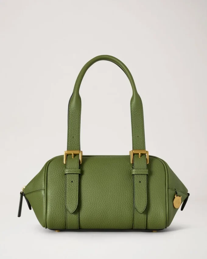 Kleine Boston-Tasche mit Fern-Muster und Heavy Grain-Finish als Geschenk