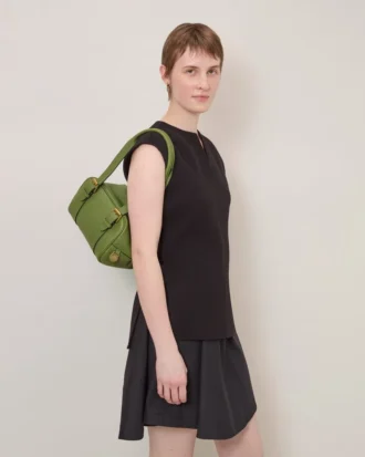 Kleine Boston-Tasche mit Fern-Muster und Heavy Grain-Finish als Geschenk