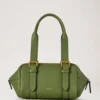 Kleine Boston-Tasche mit Fern-Muster und Heavy Grain-Finish als Geschenk