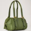 Kleine Boston-Tasche mit Fern-Muster und Heavy Grain-Finish als Geschenk