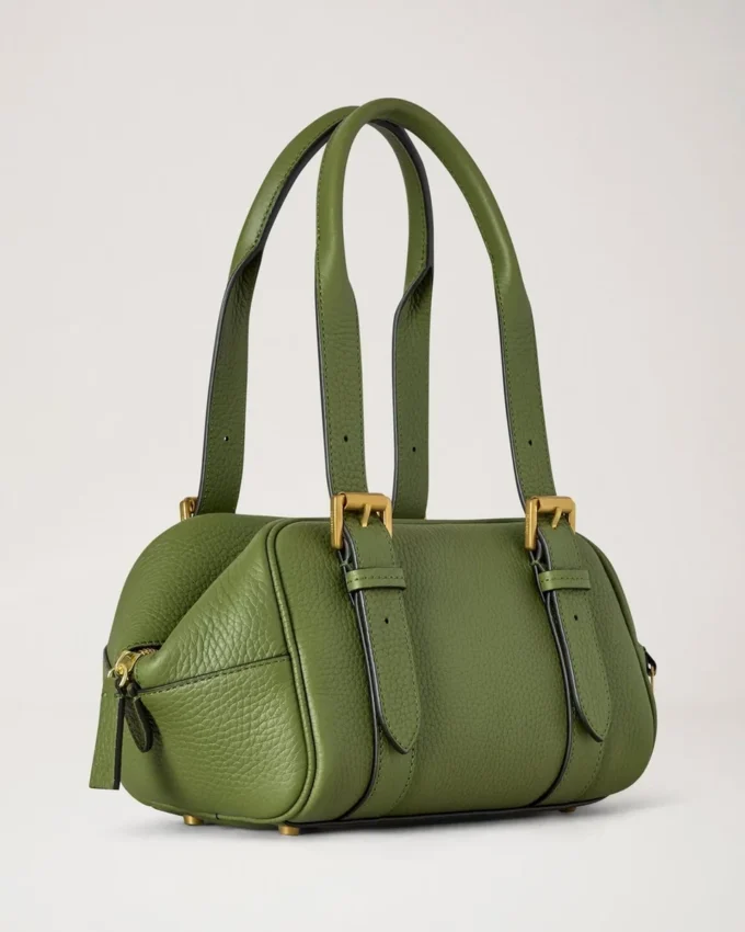 Kleine Boston-Tasche mit Fern-Muster und Heavy Grain-Finish als Geschenk