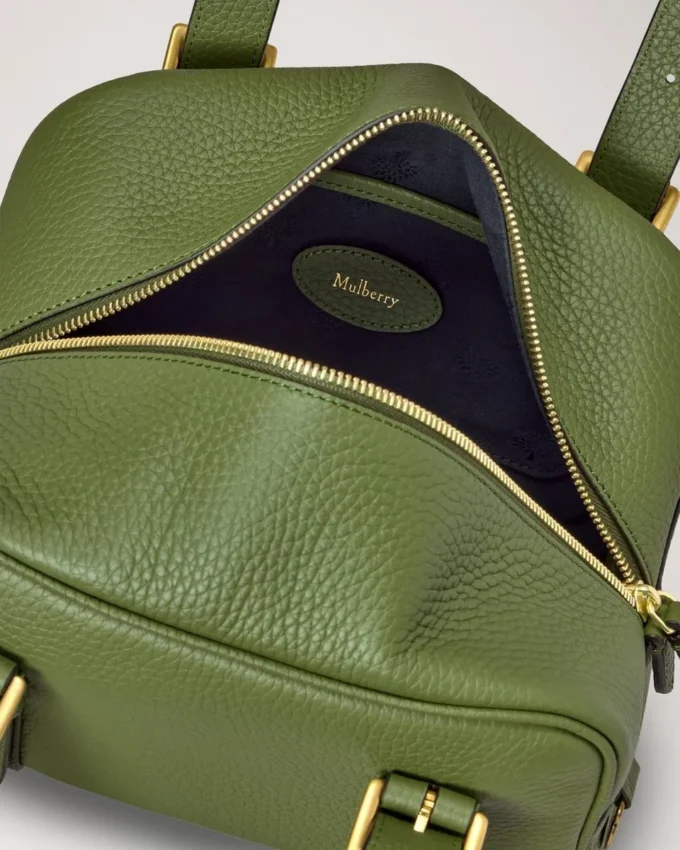 Kleine Boston-Tasche mit Fern-Muster und Heavy Grain-Finish als Geschenk