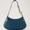 Kleine Hackney-Umhängetasche aus blauem Hochglanzleder Kleine Hackney-Umhängetasche aus blauem Hochglanzleder