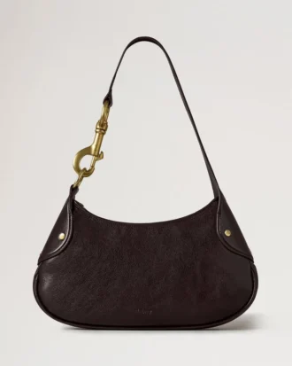 Kleine Hackney-Umhängetasche Ebony Shiny Buffalo Taschen mit Tragegriff