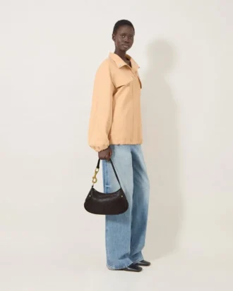 Kleine Hackney-Umhängetasche Ebony Shiny Buffalo Taschen mit Tragegriff
