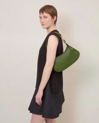 Kleine Hackney-Umhängetasche Fern Hochglanzleder