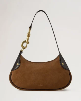 Kleine Hackney-Umhängetasche Vintage Oak Wildleder-Taschen