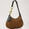 Kleine Hackney-Umhängetasche Vintage Oak Wildleder-Taschen Kleine Hackney-Umhängetasche Vintage Oak Wildleder-Taschen