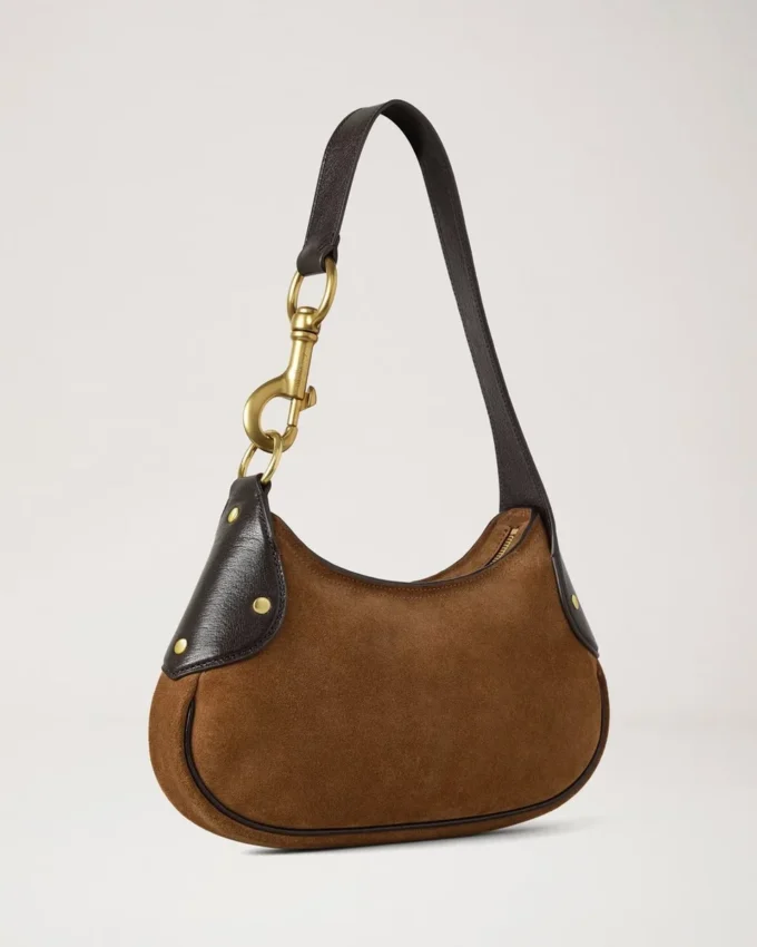 Kleine Hackney-Umhängetasche Vintage Oak Wildleder-Taschen Kleine Hackney-Umhängetasche Vintage Oak Wildleder-Taschen
