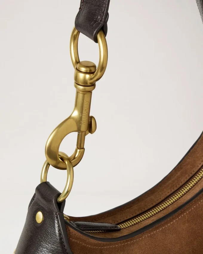 Kleine Hackney-Umhängetasche Vintage Oak Wildleder-Taschen Kleine Hackney-Umhängetasche Vintage Oak Wildleder-Taschen