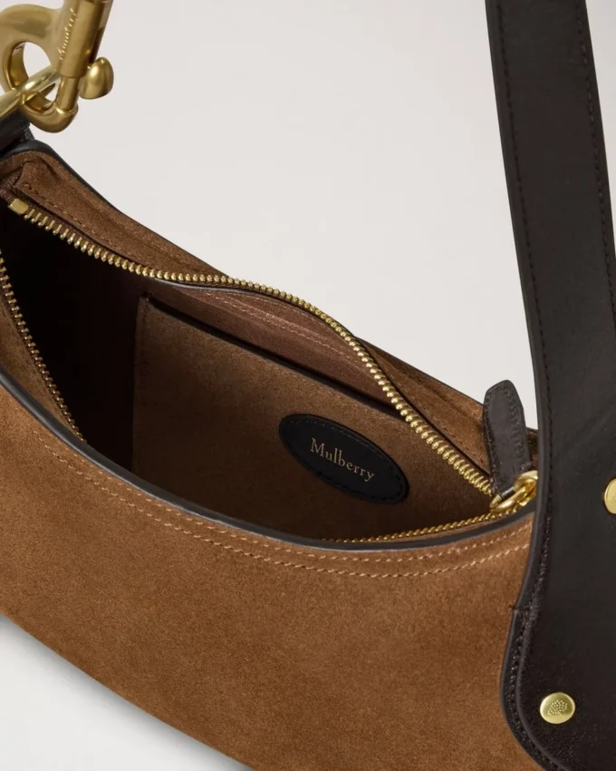 Kleine Hackney-Umhängetasche Vintage Oak Wildleder-Taschen Kleine Hackney-Umhängetasche Vintage Oak Wildleder-Taschen