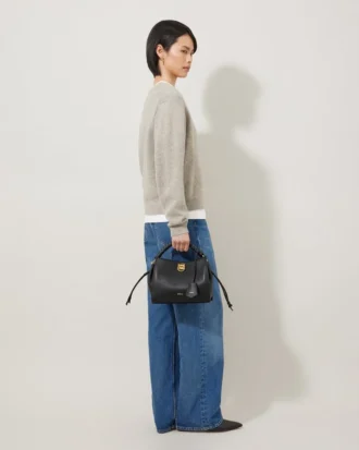Kleine Iris Schwarz & Mitternachtsblau Heavy Grain Damen