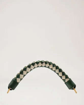 Kleine Iris-Tasche mit Griff in Mulberry Green & Chalk, Heavy Grain & Silky Calf