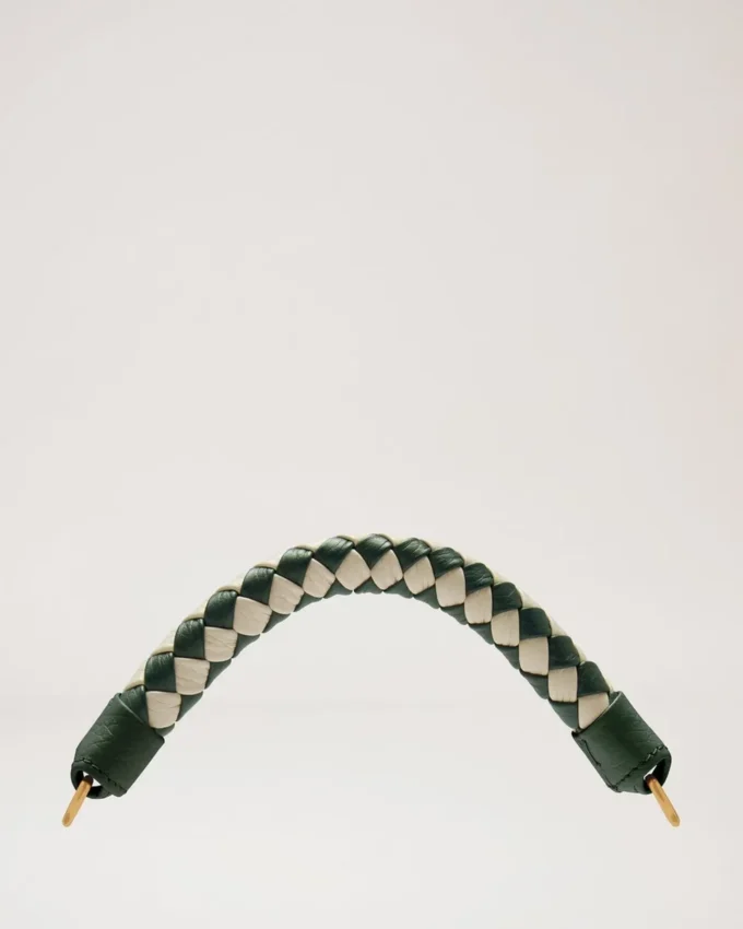 Kleine Iris-Tasche mit Griff in Mulberry Green & Chalk, Heavy Grain & Silky Calf