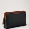 Kleine Kosmetiktasche Schwarz & Cognac Bio-basiertes Scotchgrain Kleine Kosmetiktasche Schwarz & Cognac Bio-basiertes Scotchgrain