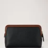 Kleine Kosmetiktasche Schwarz & Cognac Bio-basiertes Scotchgrain Kleine Kosmetiktasche Schwarz & Cognac Bio-basiertes Scotchgrain