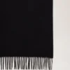 Kleiner einfarbiger Schal aus Merinowolle Schwarze Merinowolle