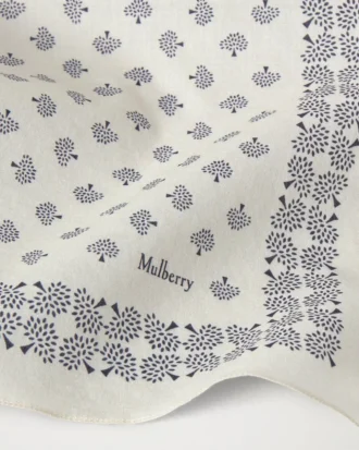 Kleiner quadratischer Schal – Mulberry Tree Eggshell Cotton