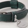 Kleines Hundehalsband aus Leder, Mulberry Green, kleine klassische Narbung Kleines Hundehalsband aus Leder, Mulberry Green, kleine klassische Narbung