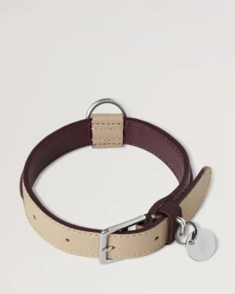 Kleines Lederhalsband Dune & Oxblood Small Classic Grain Kleines Lederhalsband Dune & Oxblood Small Classic Grain