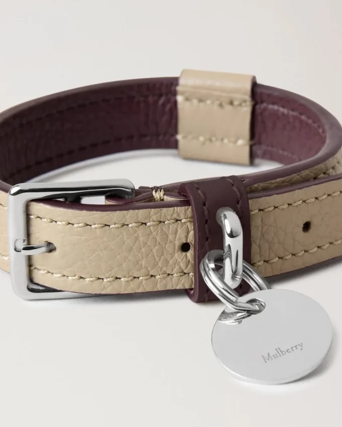 Kleines Lederhalsband Dune & Oxblood Small Classic Grain Kleines Lederhalsband Dune & Oxblood Small Classic Grain