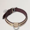 Kleines Lederhalsband Dune & Oxblood Small Classic Grain Kleines Lederhalsband Dune & Oxblood Small Classic Grain