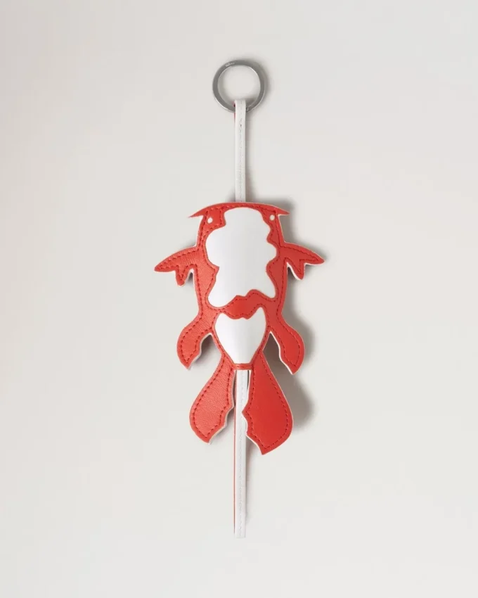 Koi-Fisch-Schlüsselanhänger Korallenfarbenes, Silky Calf-Leder für Damen Koi-Fisch-Schlüsselanhänger Korallenfarbenes, Silky Calf-Leder für Damen