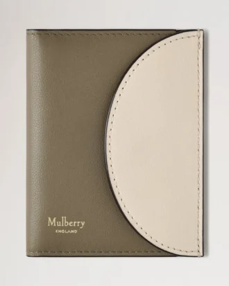 Kompaktes Brieftäschchen mit zwei Fächern Eggshell & Linen Green Micro Classic Grain