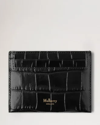 Kreditkartenetui Schwarz Glänzend Small Croc Geschenke