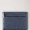 Kreditkartenetui Stormy Blue Straußenleder Damen Kreditkartenetui Stormy Blue Straußenleder Damen
