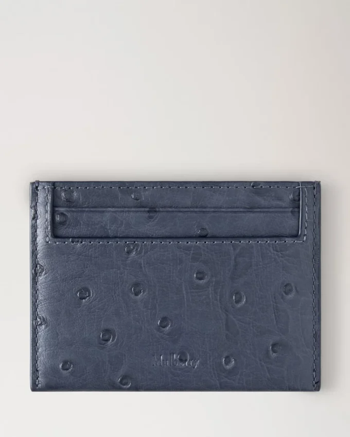 Kreditkartenetui Stormy Blue Straußenleder Damen Kreditkartenetui Stormy Blue Straußenleder Damen