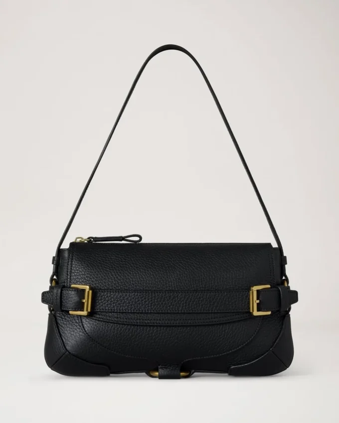Lennox Umhängetasche Schwarz, Heavy Grain, Damen