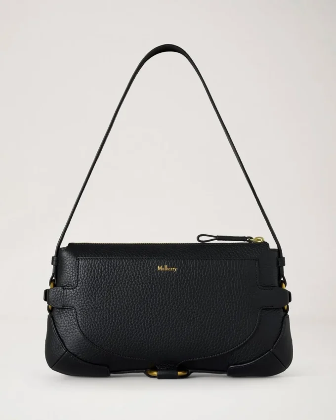 Lennox Umhängetasche Schwarz, Heavy Grain, Damen