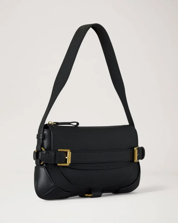 Lennox Umhängetasche Schwarz, Heavy Grain, Damen