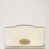 Lily Clutch in Eierschalenfarbe, butterweiches Nappaleder, Damen