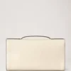 Lily Clutch in Eierschalenfarbe, butterweiches Nappaleder, Damen