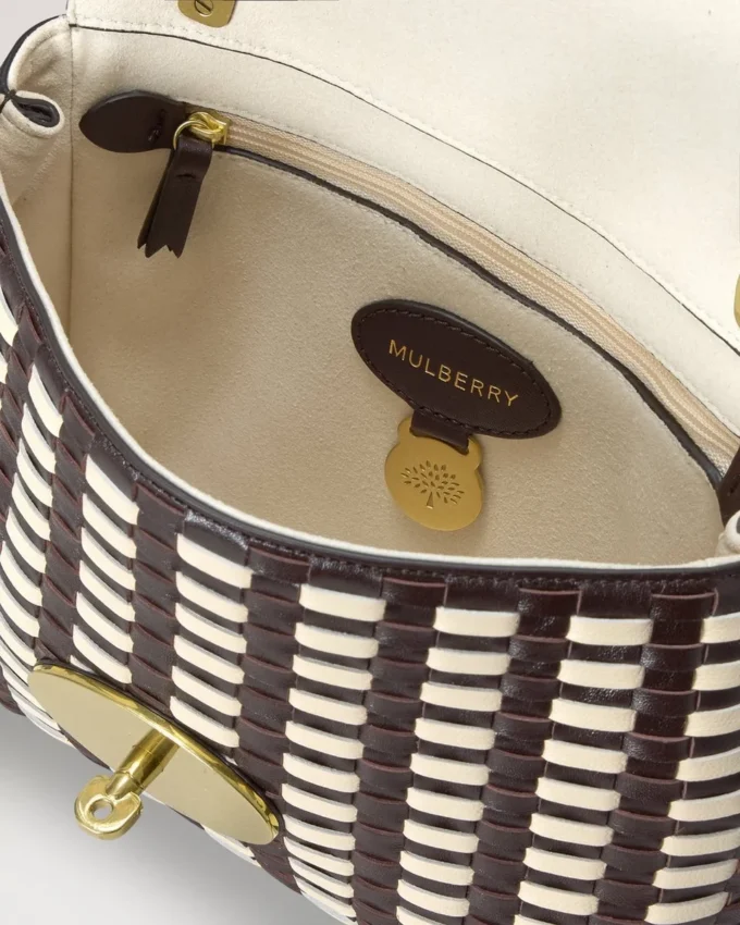 Lily Ebony & Eggshell Gewebtes Leder – Geschenke für Sie