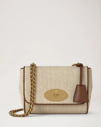 Lily Ecru & Bright Oak Raffia & Lederbesatz Damen