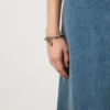 Lily Leder-Kettenarmband, klein, hellgraues, Silky Calf-Leder & versilberter Edelstahl Lily Leder-Kettenarmband, klein, hellgraues, Silky Calf-Leder & versilberter Edelstahl