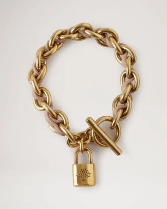 Lily Leder-Kettenarmband, klein, Maple-Leather & Metall Lily Leder-Kettenarmband, klein, Maple-Leather & Metall