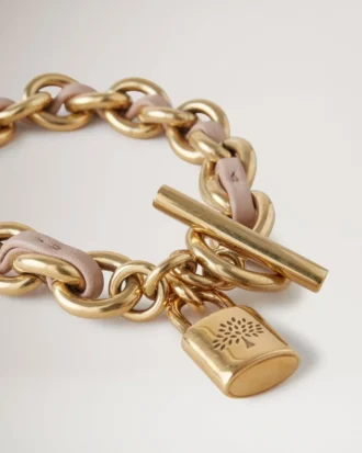 Lily Leder-Kettenarmband, klein, Maple-Leather & Metall Lily Leder-Kettenarmband, klein, Maple-Leather & Metall