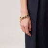 Lily Leder-Kettenarmband, klein, Mulberry Green Leder & Metall Lily Leder-Kettenarmband, klein, Mulberry Green Leder & Metall