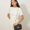 Lily Schwarz gestepptes Nappaleder für Damen Lily Schwarz gestepptes Nappaleder für Damen