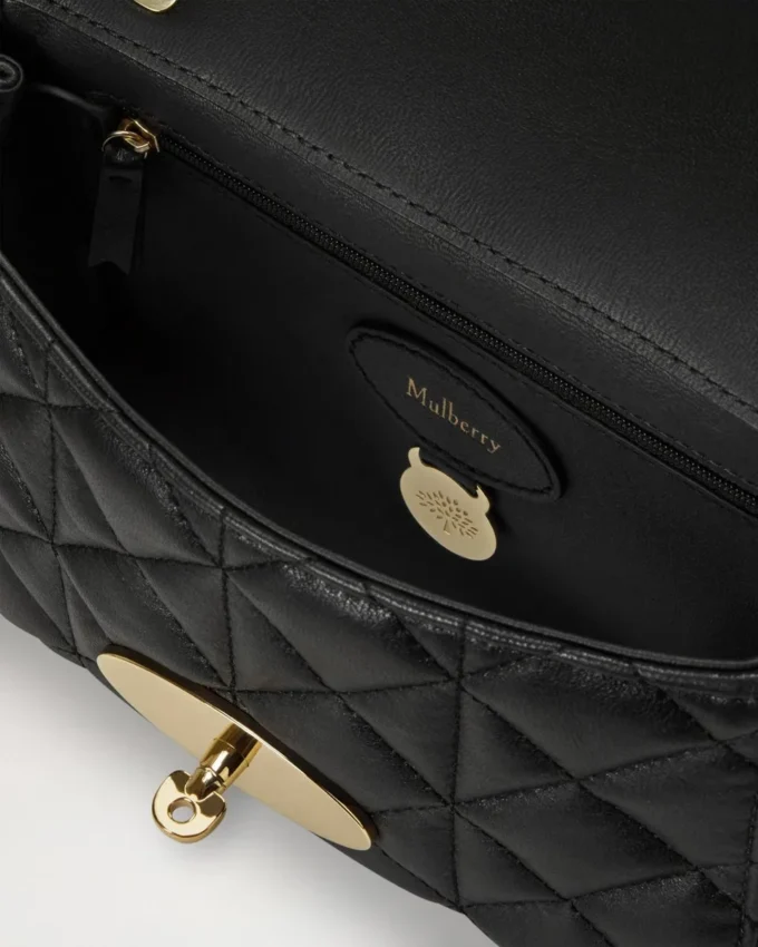Lily Schwarz gestepptes Nappaleder für Damen Lily Schwarz gestepptes Nappaleder für Damen